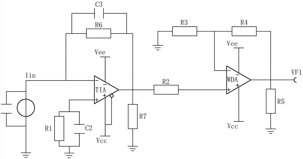某微弱信號前置放大器電路示意圖.png